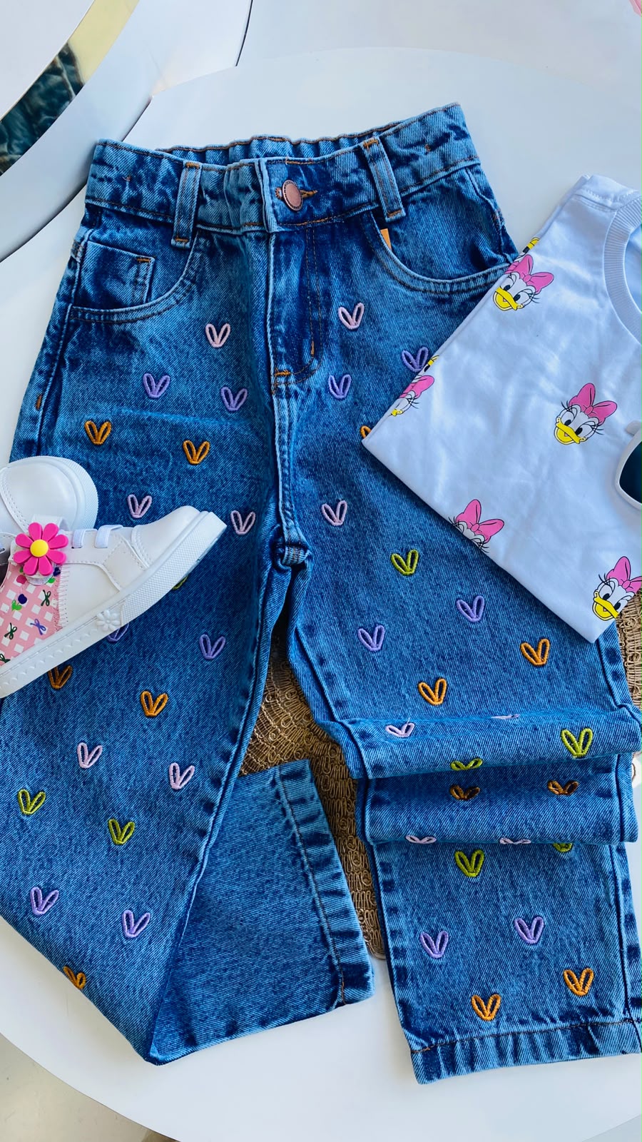 Shorts Jeans Bordada