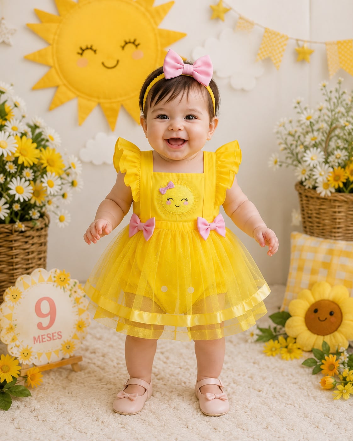 Vestido Amarelo com Laços