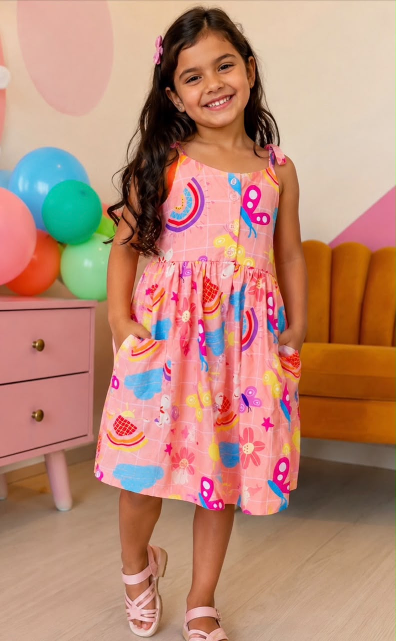 Vestido Colorido com Estampa Divertida