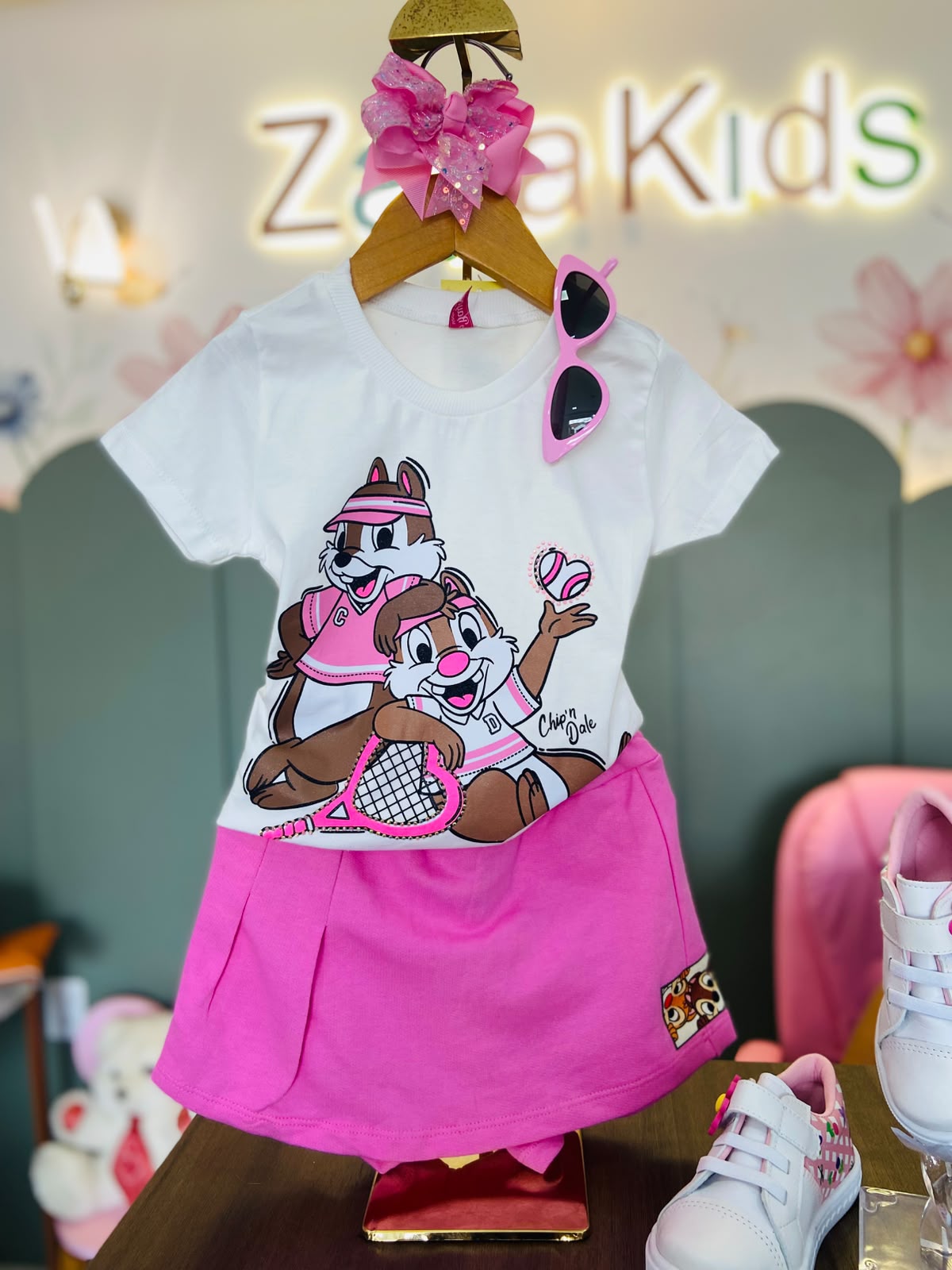 Conjunto Chip e Dale Pink