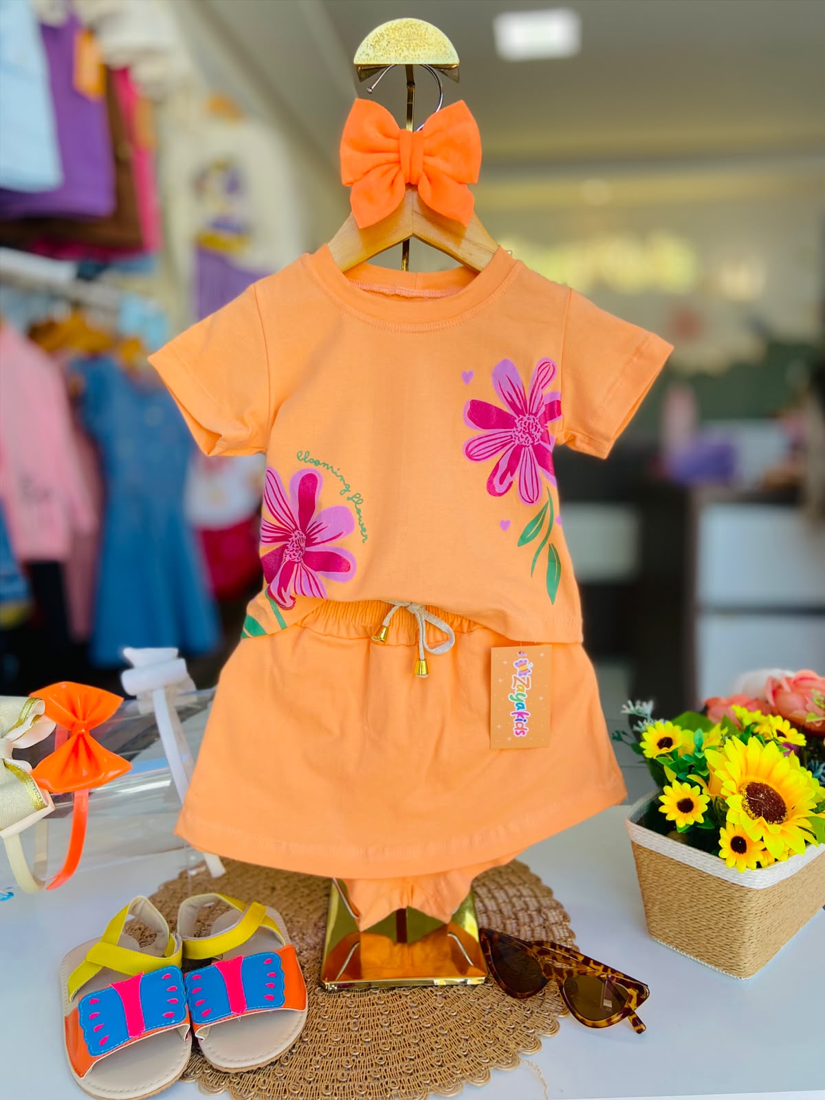 Conjunto Floral Laranja