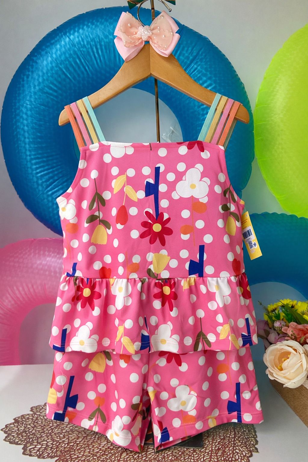 Macacão Floral Rosa