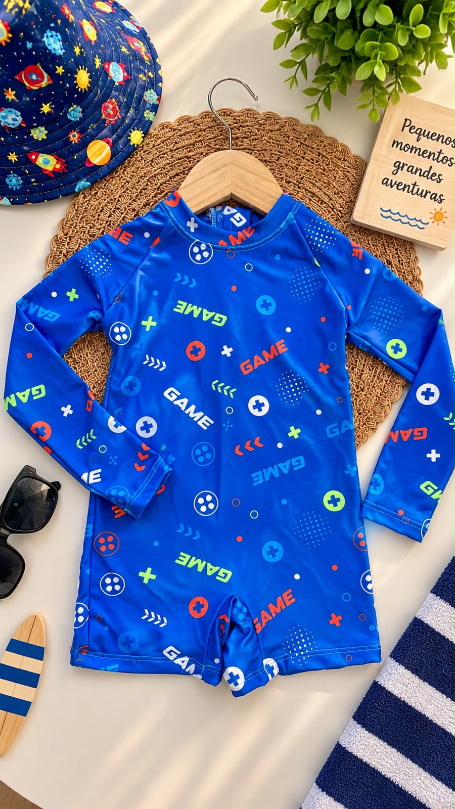 Maiô Game Azul