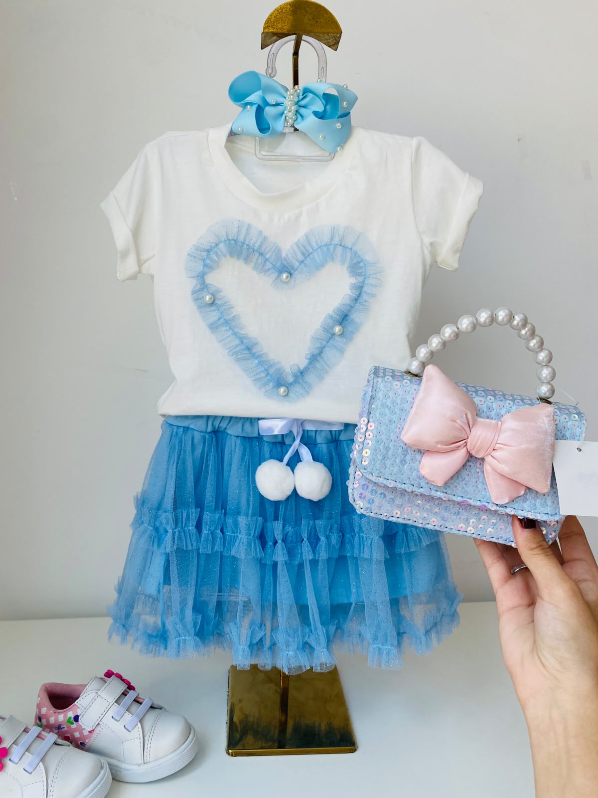 Conjunto Coração Azul