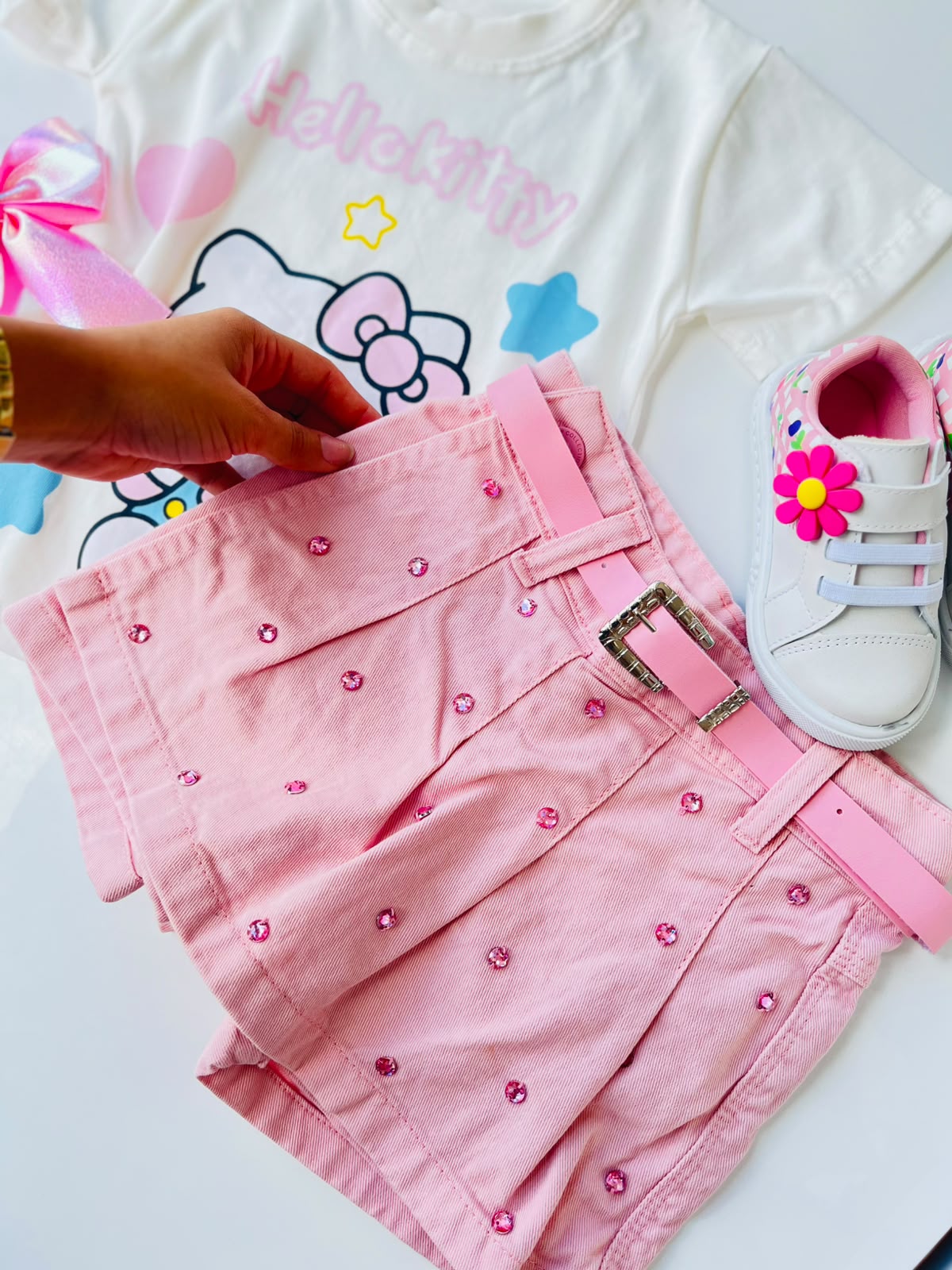 Shorts rosa pedraria