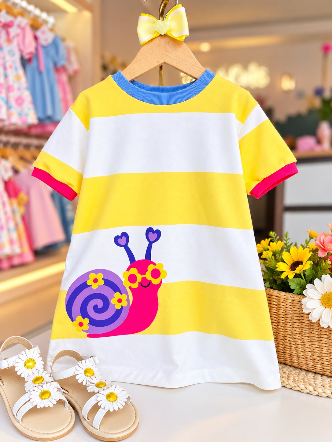 Vestido Colorido com Caracol