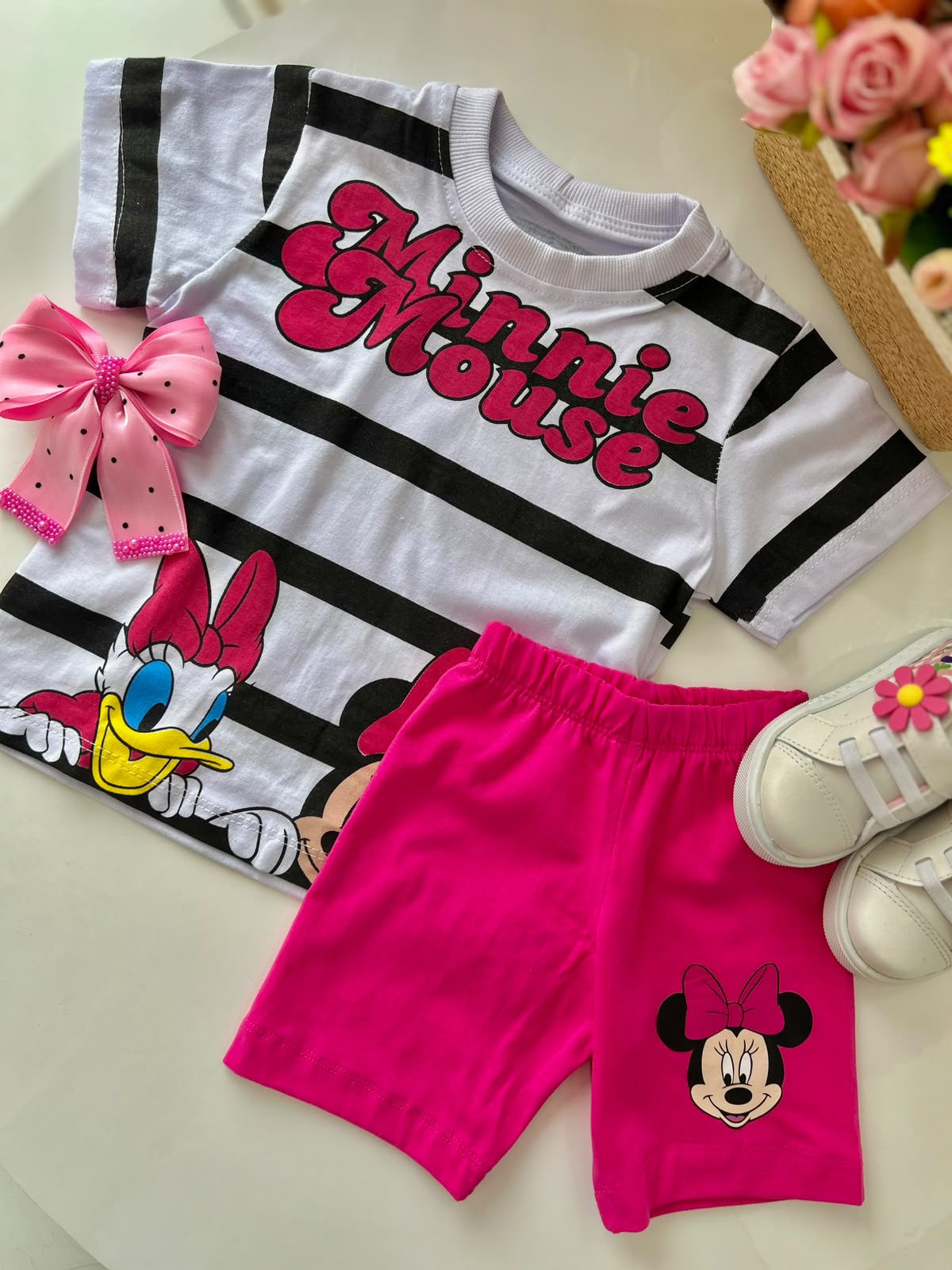 Conjunto Listrado Pink Minnie