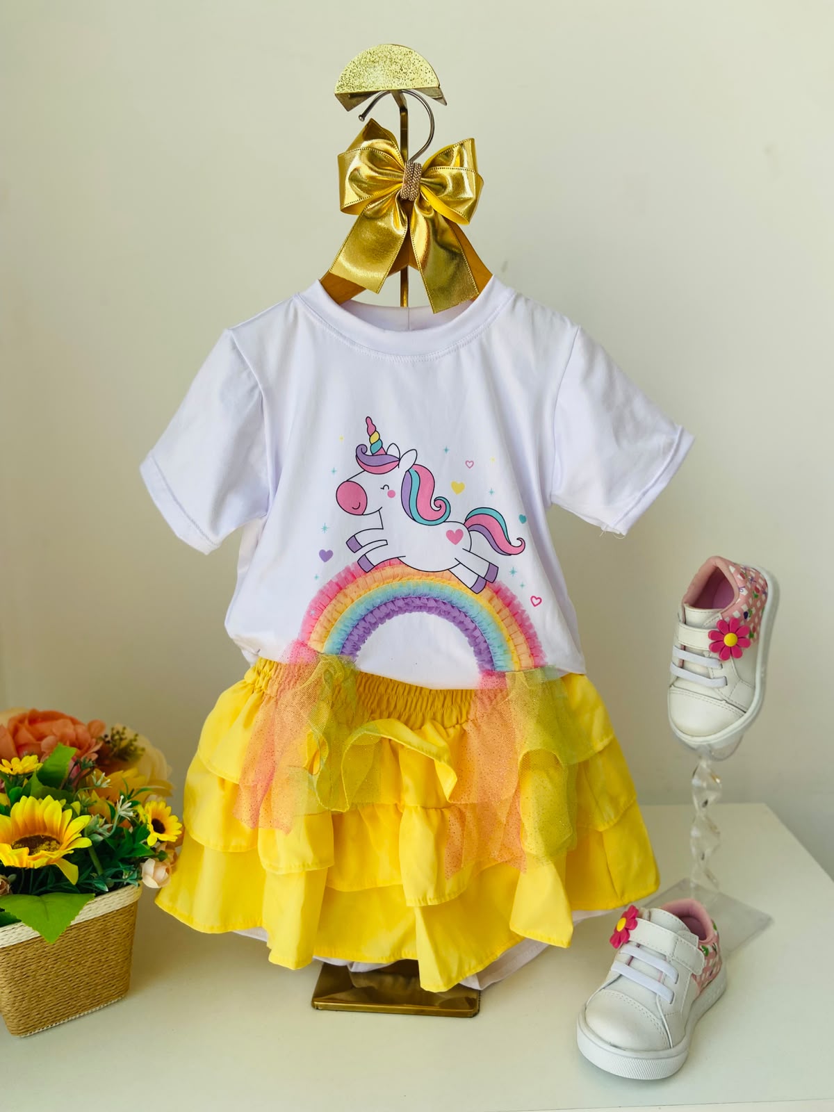Conjunto Amarelo Unicornio